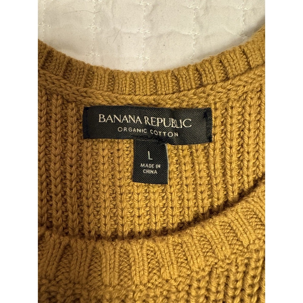 Banana Republic Organic Cotton Sleeveless Sweater, Large. Golden Brown - Picture 2 of 9